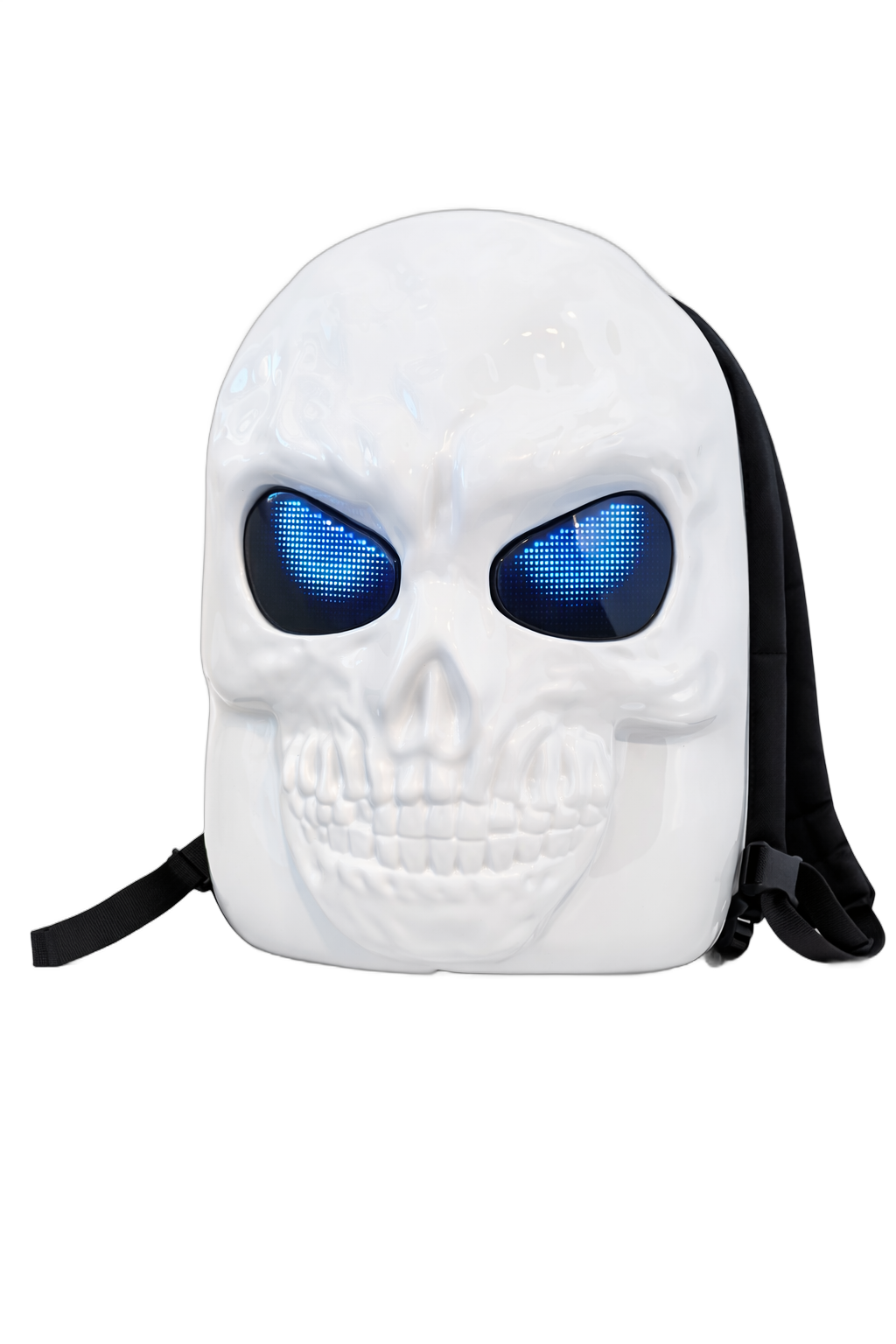 Skull LED Backpack - white colorway, front