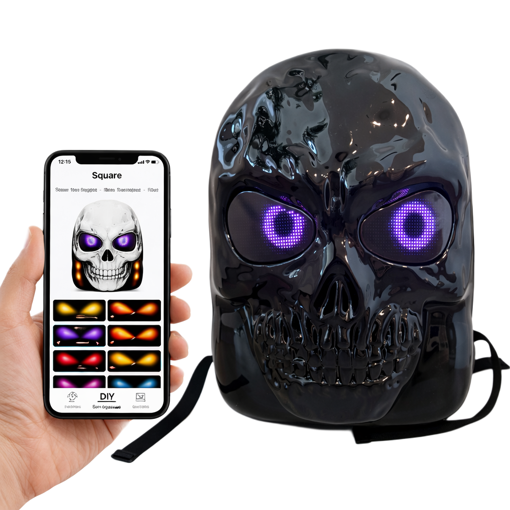 Skull LED Backpack with iLED app on phone