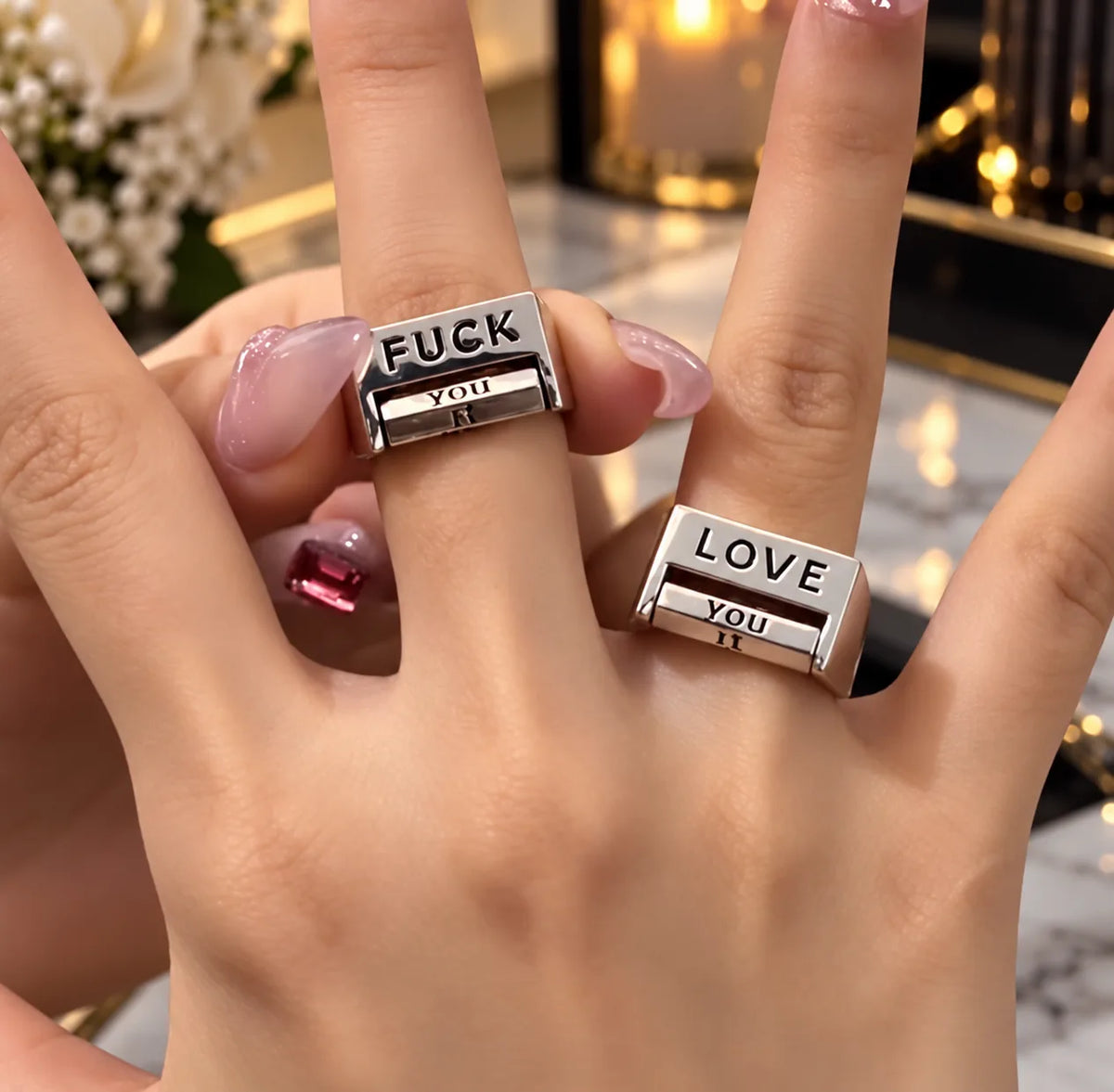 Both rings worn